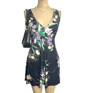 2000's Womens S Mini Sleeveless Floral Dress Whimsical Fairy Grunge Spring